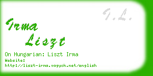 irma liszt business card